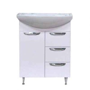 Тумба напольная с раковиной ЖАСМИН 65 белый глянец(умыв.Элеганс) — изображение 1