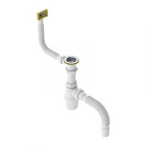 Сифон для мойки СанДесант B0155-AK 1/2х40 прямоугольный перелив 40х40/ — изображение 1