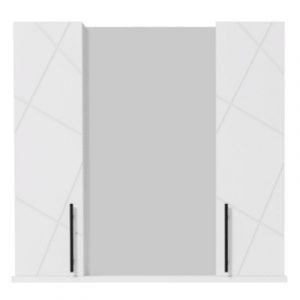 Зеркало-шкаф ГЕОМЕТРИЯ 80 белый глянец — изображение 1