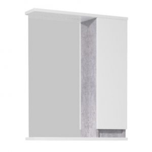 Зеркало-шкаф ГЕНУЯ 60 цемент/белый глянец — изображение 1
