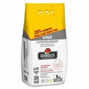 Клей для кафеля Суперполимер GM-45 5кг, Геркулес — изображение 1