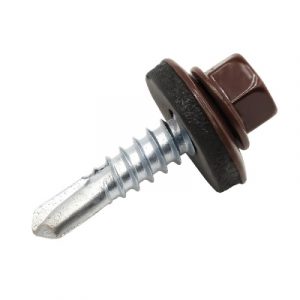 Саморез кровельный 5,5*19 RAL 8017 шоколад-коричневый (1КГ) по металл — изображение 1