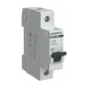 Автомат IEK GENERICA BA47-29M 1P 25A 4,5кА — изображение 1