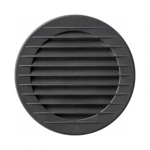 Решетка вентиляционная круглая с сеткой D100 с фланцем графит — изображение 1