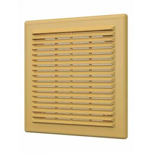 Решетка вентиляционная 210*210 разъемная с москитной сеткой бежевая — изображение 1