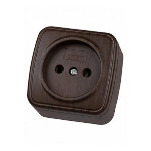 Розетка накладная 1м. венге "ДАЧА" — изображение 1