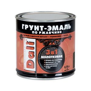 Грунт-эмаль по ржавч.молотковая (серебристый) 0,75/6 "DALI" — изображение 1
