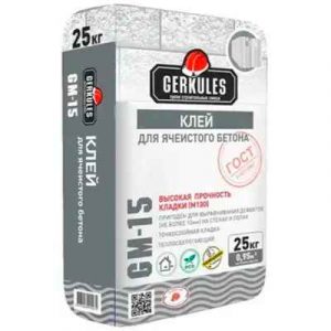 Клей для ячеистого бетона GM-15 25кг, Геркулес — изображение 1
