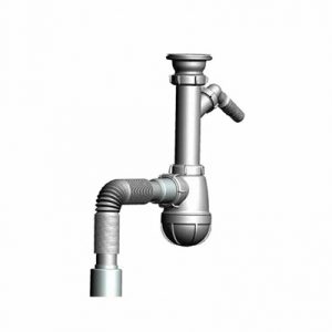 Сифон для мойки AQUANT B1025 1/2х40 с отводом под стиральную машину — изображение 1