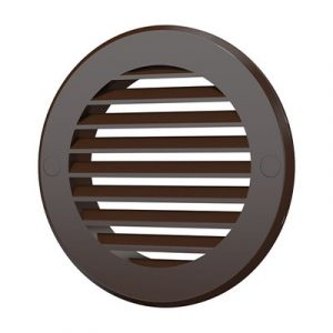 Решетка вентиляционная круглая с сеткой D100 с фланцем коричневая — изображение 1