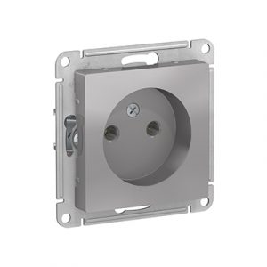 Механизм розетки 1м. алюминий б/з "ATLAS" — изображение 1