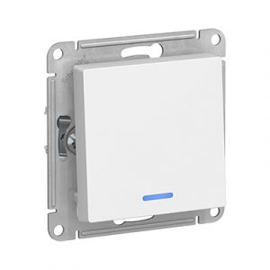 Механизм выключателя 1кл. белый с индикатором "ATLAS" — изображение 1