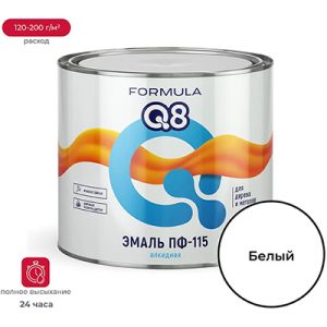 Эмаль ПФ-115 Formula Q8 белая 1,8кг — изображение 1