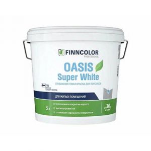 Краска для потолка Oasis Super White белая гл/мат 3л — изображение 1