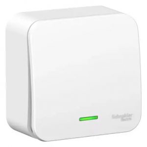 Выключатель накладной 1кл. белый с индикатором "BLANCA" — изображение 1