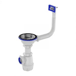 Сифон для мойки AQUANT B0145 1/2х40 прямоугольный перелив — изображение 1