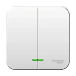 Выключатель накладной 2кл. белый с индикатором "BLANCA" — изображение 1