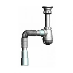 Сифон для умывальника AQUANT S0115 1/2х40 с гибкой трубой 40х40/50 — изображение 1