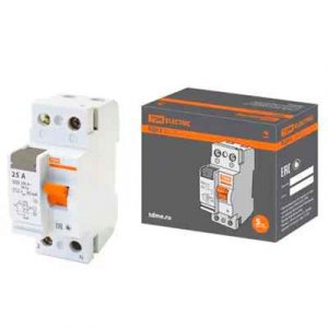 Устройство защитного отключения (УЗО) TDM ВД63 2Р 25А Электронное — изображение 1