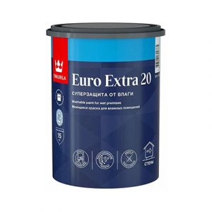 Краска влагостойкая Euro Extra 20 А п/мат 0,9л/6 — изображение 1