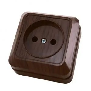 Розетка накладная 1м. бук/керамика Ладога TDM — изображение 1