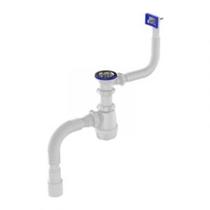 Сифон для мойки AQUANT В0165 1/2х40 с гибкой трубой 40х40х50 — изображение 1