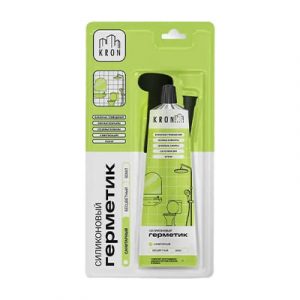 Герметик Kronbuild силиконовый санитарный прозрачный 80мл — изображение 1