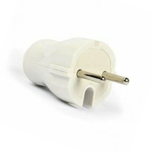 Вилка прямая 10А 250В белая б/з SMARTBUY — изображение 1