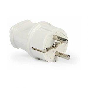 Вилка прямая 16А 250В белая с/з SMARTBUY — изображение 1