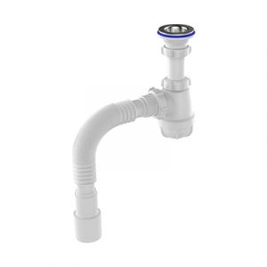 Сифон для умывальника AQUANT S1015 1/2х40 с гибкой трубой 40х40/50 — изображение 1