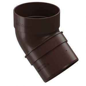 Колено трубы водосточной темно-коричневый Docke STANDARD D80мм*45С° — изображение 1