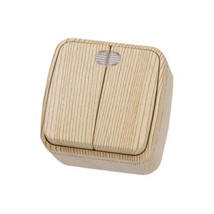 Выключатель накладной 2кл. сосна с индикатором "ДАЧА" — изображение 1