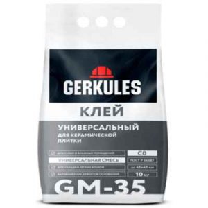 Клей для кафеля Универсальный GM-35 10кг, Геркулес — изображение 1