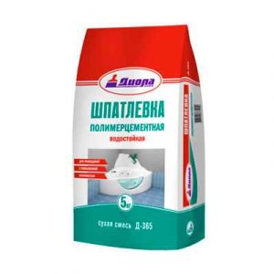 Шпатлевка цементно-полимерная водостойкая белая Д-365 5кг, Диола — изображение 1