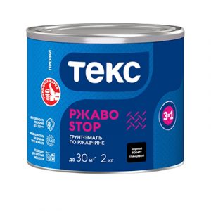 ТЕКС Грунт-эмаль 3в1 РЖАBostop Профи черн.гл 2,0кг — изображение 1