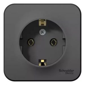 Розетка накладная 1м. антрацит с/з "BLANCA" — изображение 1