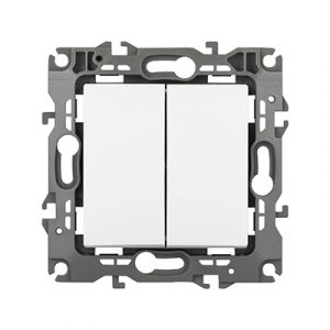 Механизм выключателя 2кл. белый матовый "ЭРА 12" — изображение 1