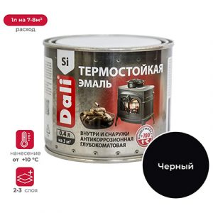 Эмаль термостойкая "DALI" 0,4 л - черный — изображение 1