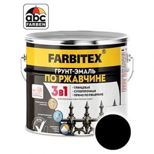 Грунт-эмаль по ржавчине 3в1 FARBITEX черная  2,7кг/6 — изображение 1