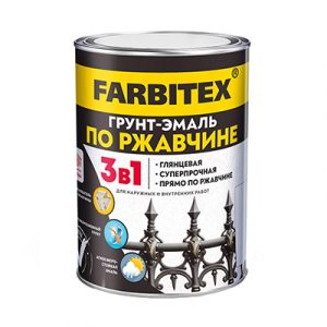 Грунт-эмаль по ржавчине 3в1 FARBITEX белая 0,8кг/14 — изображение 1