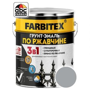 Грунт-эмаль по ржавчине 3в1 FARBITEX светло-серая 7004 5,0кг/4 — изображение 1