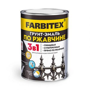 Грунт-эмаль по ржавчине 3в1 FARBITEX белая 1,8кг/6 — изображение 1