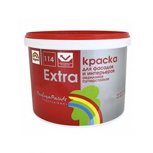 Краска 114 "Экстра" д/фасадов/интерьеров(А) 9л/1 — изображение 1