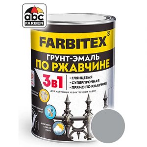 Грунт-эмаль по ржавчине 3в1 FARBITEX светло-серая 7004 10кг/1 — изображение 1