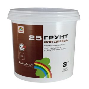 Грунт по дереву ВДАК "Радуга 25", белый 3кг/2 — изображение 1