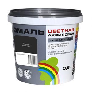 Эмаль ВДАК-220 "COLORS" черный 0,9л/4 — изображение 1
