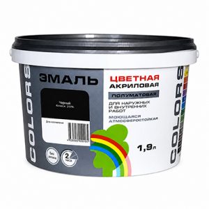 Эмаль ВДАК-220 "COLORS" черный 1,9л — изображение 1