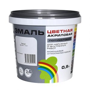 Эмаль ВДАК-220 "COLORS" белый 0,9 л — изображение 1