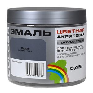 Эмаль ВДАК-220 "COLORS" серый 0,45л/4 — изображение 1