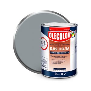 Эмаль д/пола а/у быстрос OLECOLOR Серая 1,8кг (6ч)/6 — изображение 1